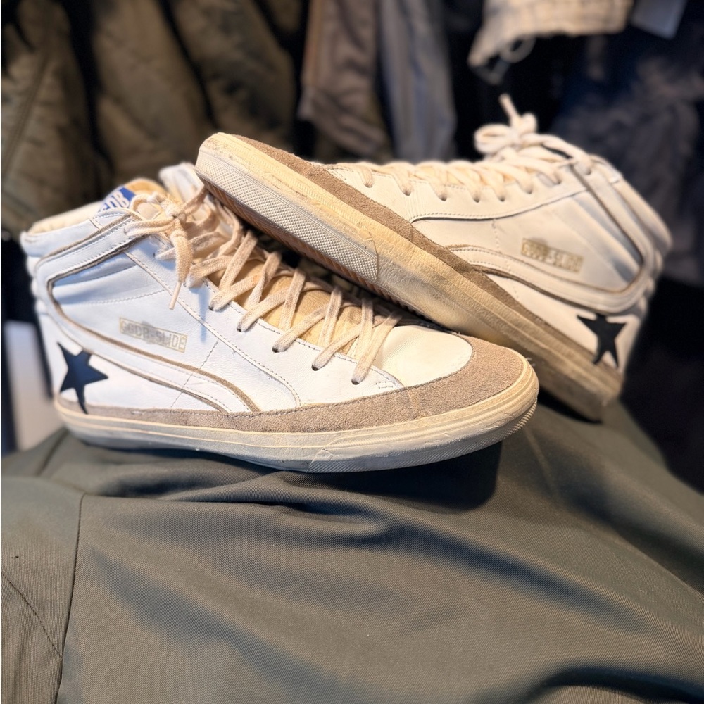 Golden Goose White and Beige Men's Sneakers
